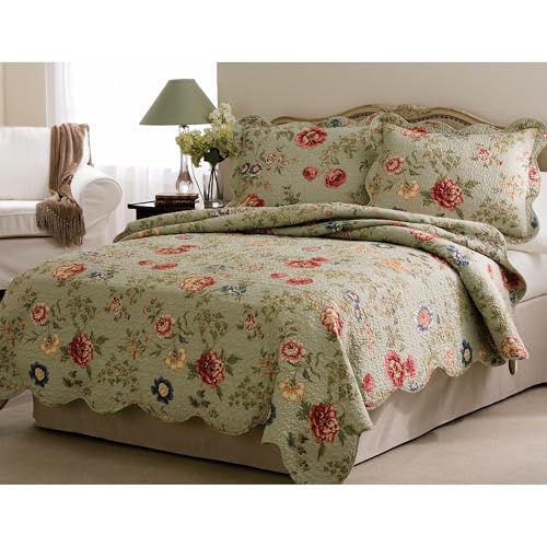 My World Lifestyles Edens Garden 100% Cotton Quilt with 1 Sham, Twin, Green, Floral Themed, for Men and Women, OEKO-TEX Certified Confidence - Image 4