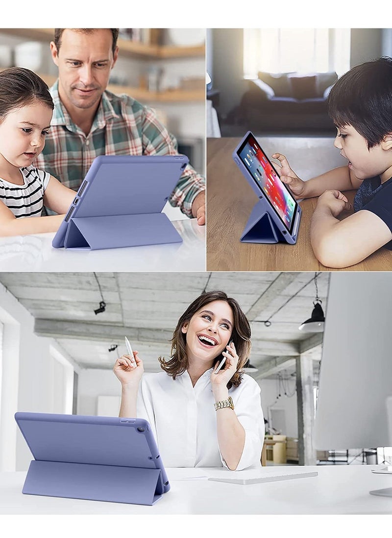 ELTRAZONE Case for iPad 9/8/7 Generation/iPad 10.2 Case 2021 with Pen Holder, Smart Folio Soft TPU Protective Case for iPad 8th/7th Generation 2020/2019 [Auto Sleep/Wake Function] (Purple) - Image 5