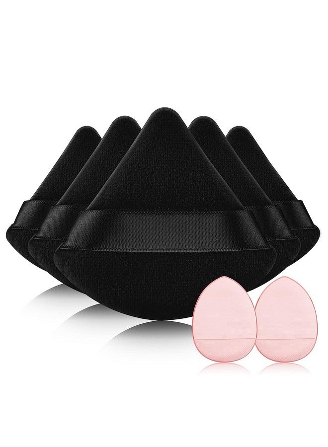 Spanking Powder Triangle Makeup Puff For Face Powder Puffs For Loose Setting Powder Under Eye Foundation Wedge Blender Sponge Beauty Makeup Tools (6 Pcs Triangle Puff With 2 Pcs Finger Puff) - Image 1