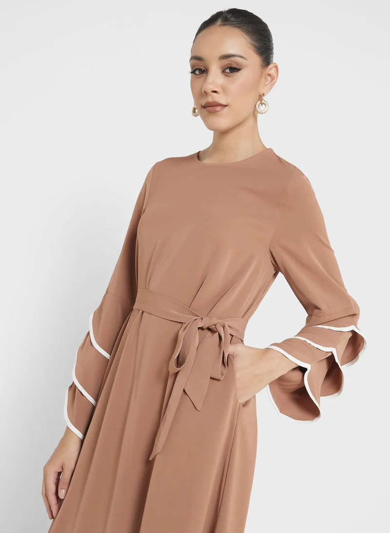 Khizana Ruffle Cuff Maxi Dress