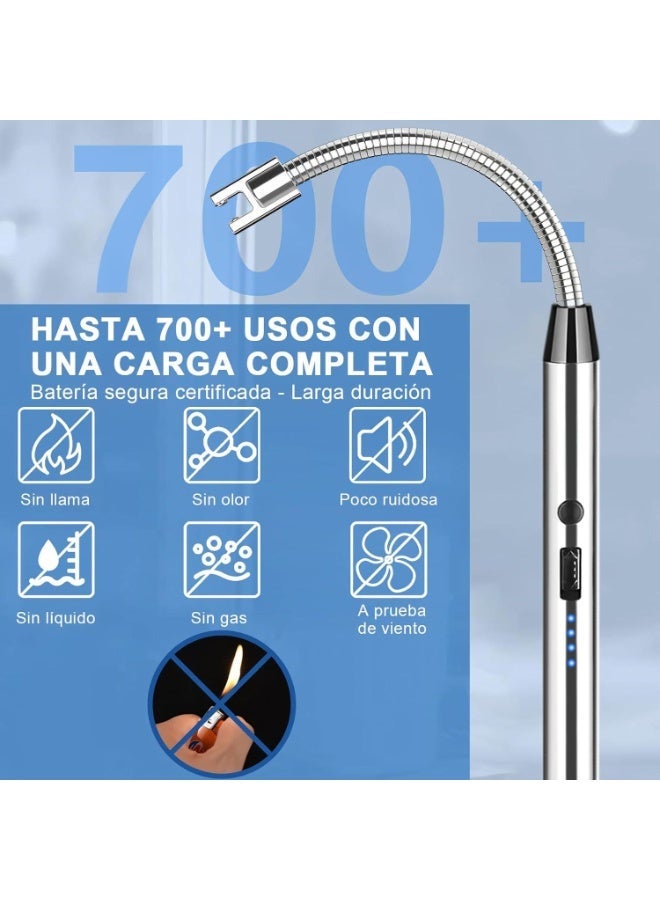 ولاعة كهربائية عصا بدون لهب – قابلة لإعادة الشحن USB – مقاومة للرياح والطقس – مثالية للشموع والمطابخ ومواقد الغاز - Image 2