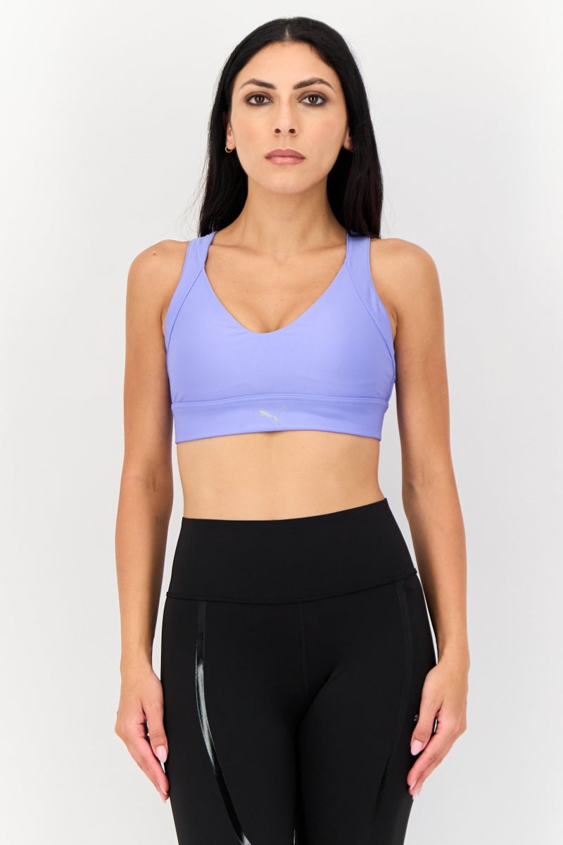 PUMA Women Sportswear Fit Padded Training Sports Bra, Blue - Image 1
