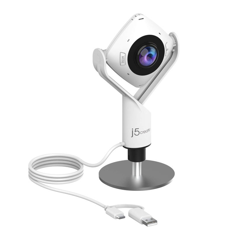 j5create 360 Degree All Around Meeting Webcam - 1080P HD Video Conference Camera with High Fidelity Microphone, USB-C | for Video Conferencing, Online Classes, and Collaboration (JVCU360) - Image 1