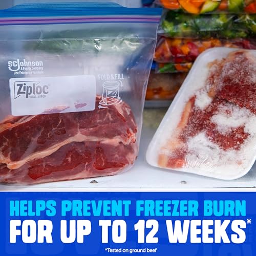 Ziploc Quart Food Storage Freezer Bags, Grip 'n Seal Technology for Easier Grip, Open, and Close, 100 Count - Image 3