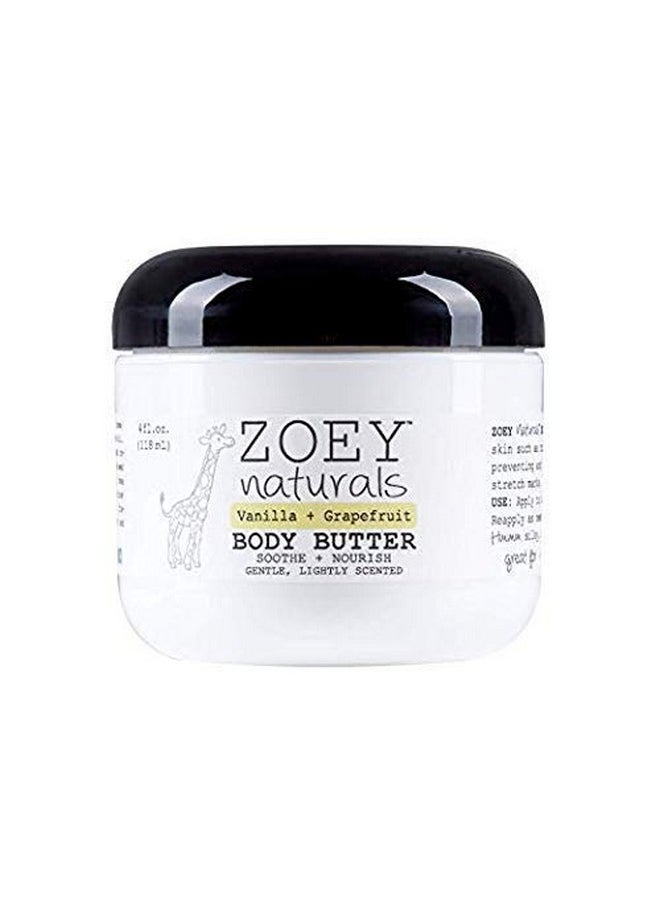 Absolutely Natural - Zoey Naturals Vanilla Grapefruit Body Butter 4 Ounces With Nourishing Shea Butter And Coconut Oil Paraben Free Vegan Made In Usa - Image 1