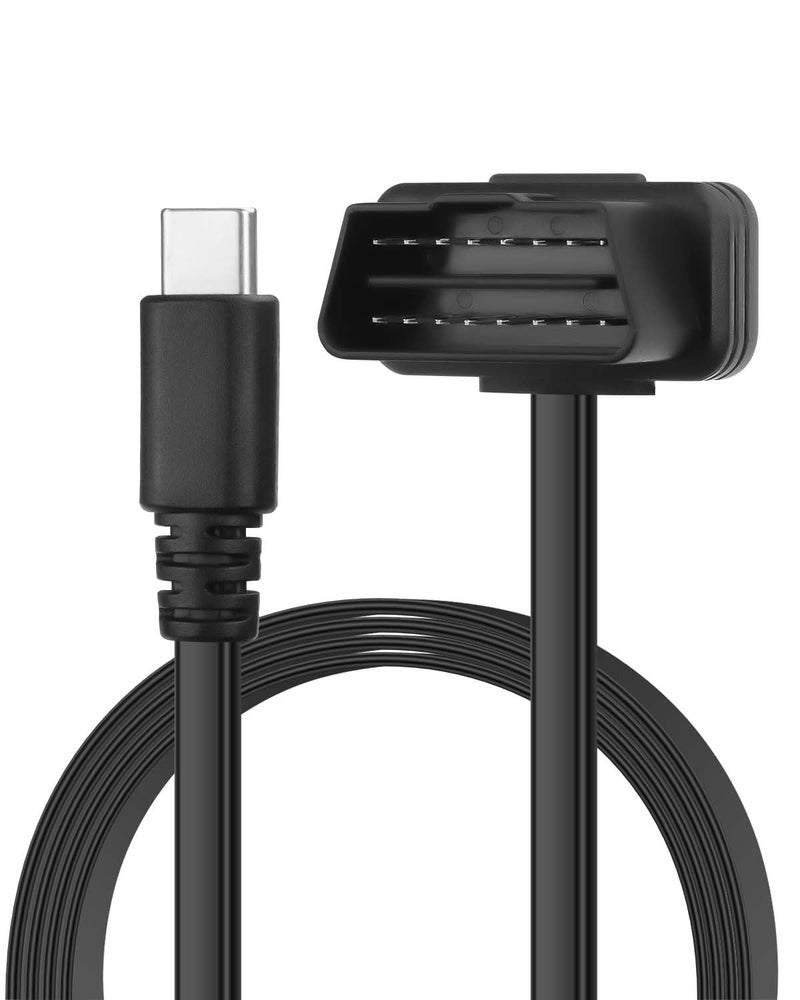 CERRXIAN OBD Power Cable Right Angle OBD2 to Type C Adapter 12V OBD II Male to 12V 3A USB Male Connector for Dash Camera Phone Car GPS DVR More 12V Devices 15M 492FT - Image 1