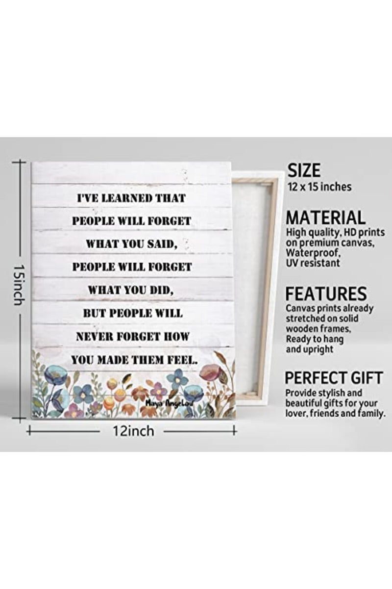 Canvas Wall Art Maya Angelou Quotes, Inspirational Motivational Quote Canvas Prints Poster Wall Art for Home Decor, Gift for Home and Office Decor Under, Size 12x15 - Image 3