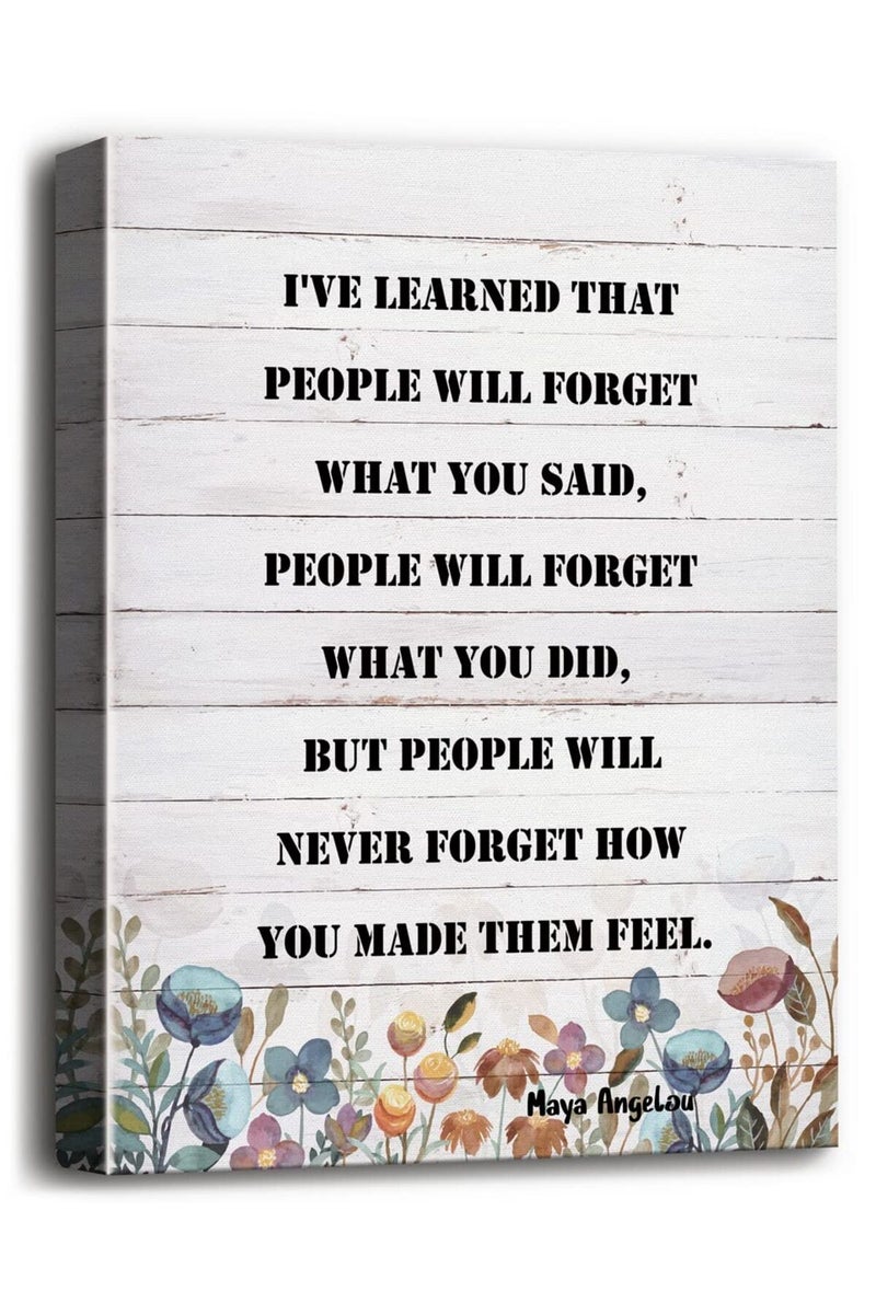 Canvas Wall Art Maya Angelou Quotes, Inspirational Motivational Quote Canvas Prints Poster Wall Art for Home Decor, Gift for Home and Office Decor Under, Size 12x15 - Image 1