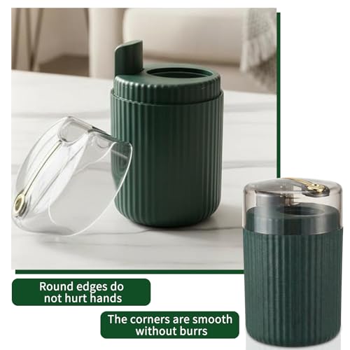 Tydlig Pop-Up Automatic Toothpick Dispenser — Luxury Push-Button Portable Toothpick Holder, Pop-Out Toothpick Jar for Home & Outdoor Use, Compact Tabletop Dispenser (Dark Green) - Image 3