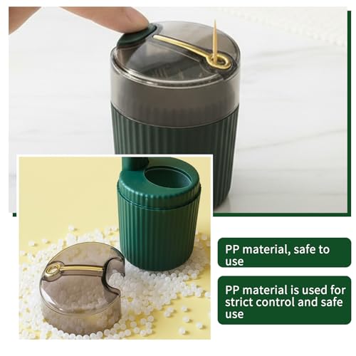 Tydlig Pop-Up Automatic Toothpick Dispenser — Luxury Push-Button Portable Toothpick Holder, Pop-Out Toothpick Jar for Home & Outdoor Use, Compact Tabletop Dispenser (Dark Green) - Image 4