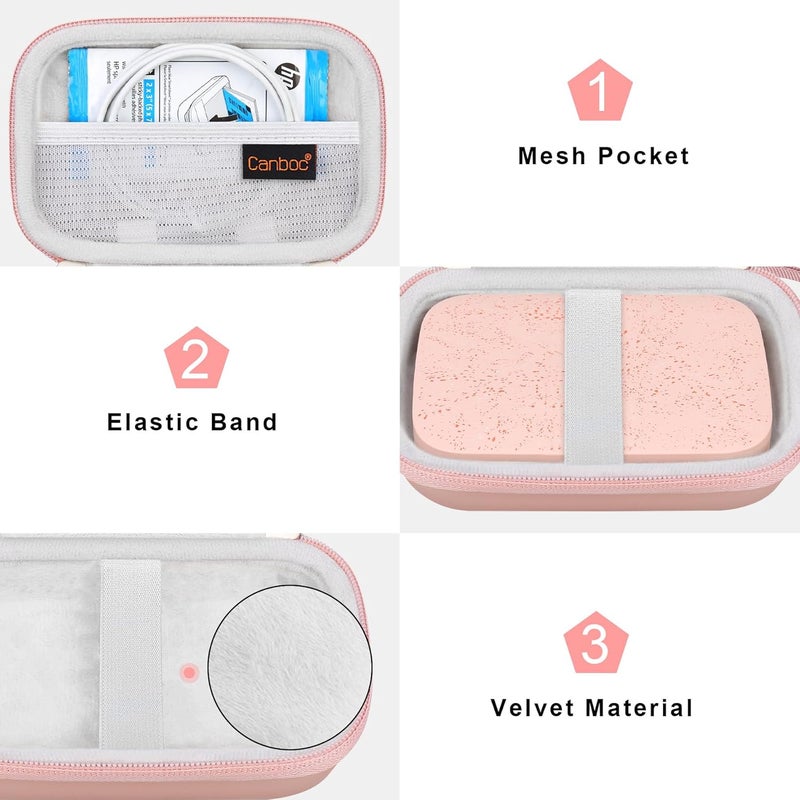 Canboc Carrying Case for HP Sprocket 2x3 Instant Smartphone Photo Printer, Kodak Step Wireless Mobile Photo Printer, Lifeprint 2x3 Photo Printer, Mesh Bag fit Photo Paper Cable, Rose Gold - Image 5