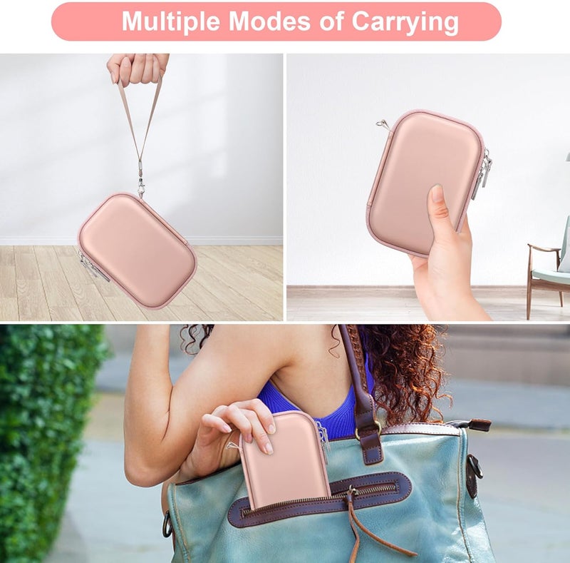 Canboc Carrying Case for HP Sprocket 2x3 Instant Smartphone Photo Printer, Kodak Step Wireless Mobile Photo Printer, Lifeprint 2x3 Photo Printer, Mesh Bag fit Photo Paper Cable, Rose Gold - Image 3