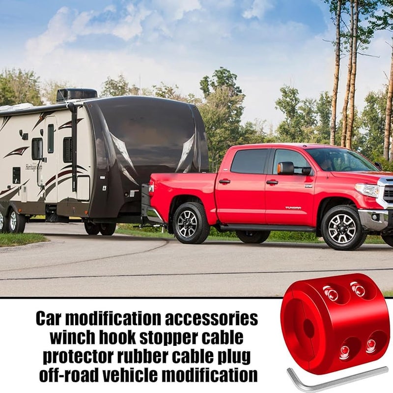 خطاف واقي حبل الونش الأحمر الاصطناعي المانع للكابل لمركبات ATV و UTV - Image 3