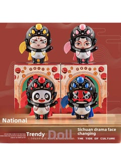 Authorized NAILONG Funny Face-changing Toy Sichuan Opera Face-changing Panda Cartoon Small Milk Dragon Ornaments Hanging Card Keychain-Color:Face-changing Panda  (random Color Can Be Noted)