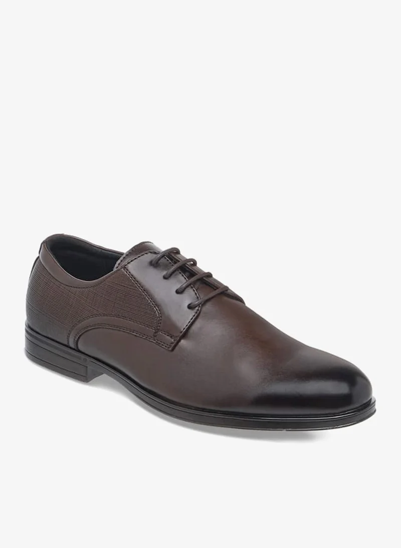 LBL By Shoexpress Textured Derby Shoes With Lace-Up Closure