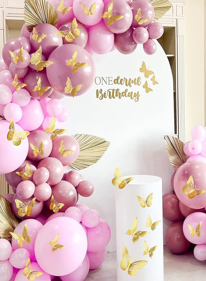 Wosta 3D Butterfly Wall Decor, Gold Butterfly Decorations, 3 Styles 3 Sizes Removable Butterfly Room Decor for Bedroom Living Room Butterfly Wall Stickers for Cake Flower Arrangements (24) - Image 3