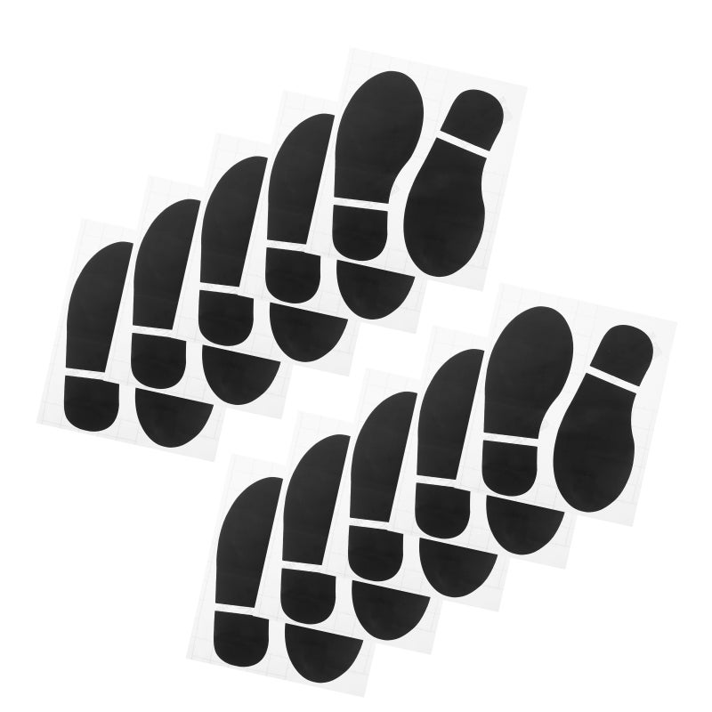 10 Pairs Floor Decals: Foot Print Self-Adhesive Decals - PVC Floor Footprint Stickers For Classroom Hallway Party Decoration - Image 4