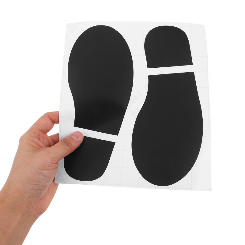 10 Pairs Floor Decals: Foot Print Self-Adhesive Decals - PVC Floor Footprint Stickers For Classroom Hallway Party Decoration - Image 2