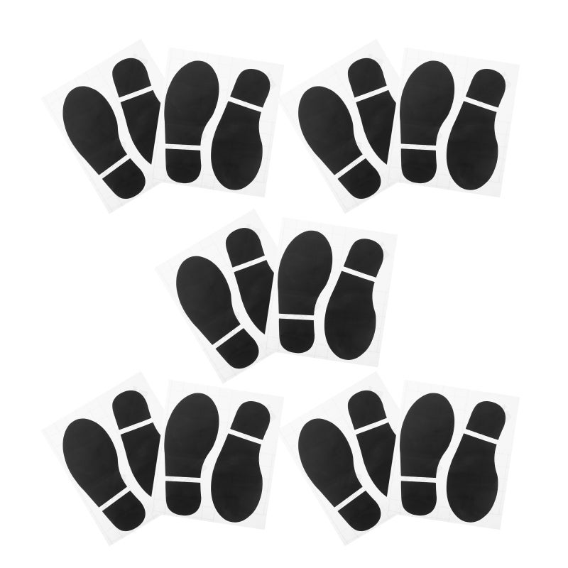 10 Pairs Floor Decals: Foot Print Self-Adhesive Decals - PVC Floor Footprint Stickers For Classroom Hallway Party Decoration - Image 3