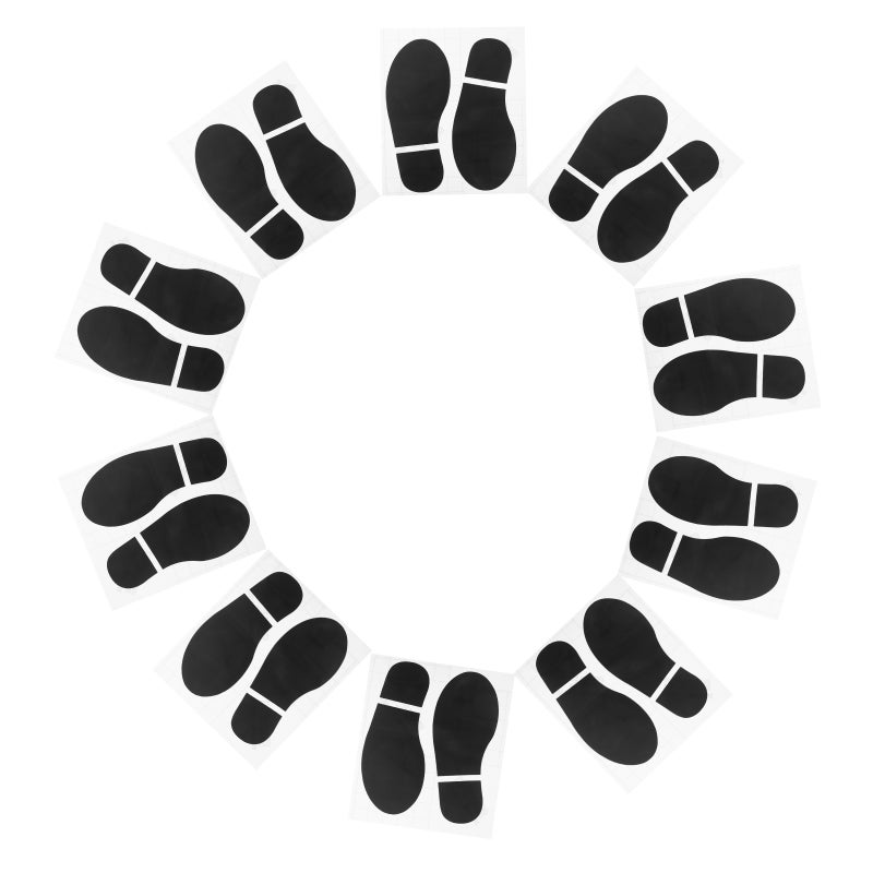 10 Pairs Floor Decals: Foot Print Self-Adhesive Decals - PVC Floor Footprint Stickers For Classroom Hallway Party Decoration - Image 1