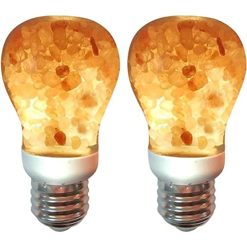 Himalayan Glow Salt Light Bulbs 60-Watt Equivalent, Warm Amber Glow, 7 watts, 2 Count (Pack of 1) - Image 1