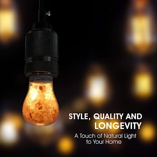 Himalayan Glow Salt Light Bulbs 60-Watt Equivalent, Warm Amber Glow, 7 watts, 2 Count (Pack of 1) - Image 3