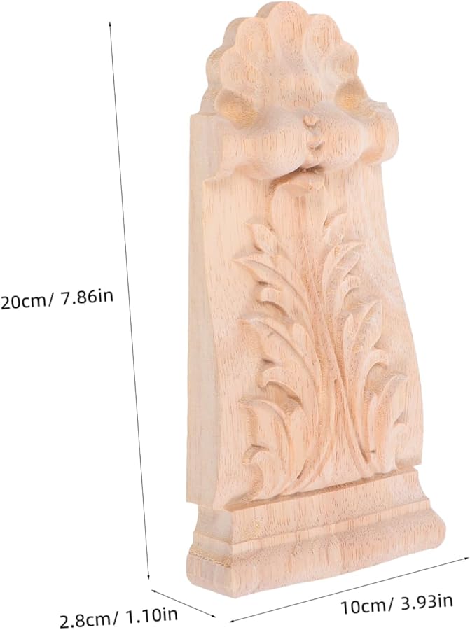 تطبيق زاوية منحوتة من الخشب الصلب غير المطلي، كوابيل خزائن أثاث على الطراز الأوروبي - Image 3