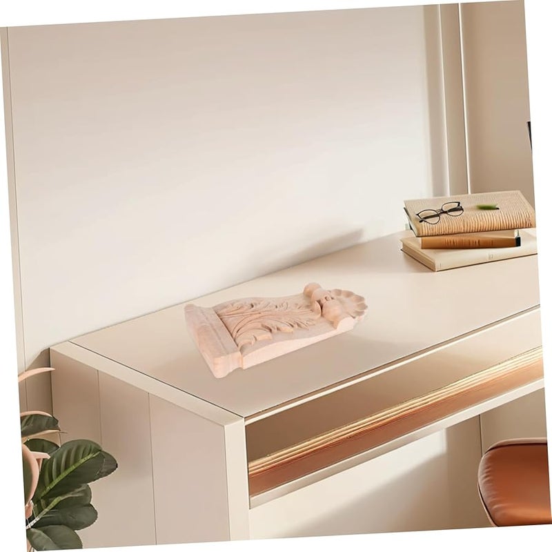 تطبيق زاوية منحوتة من الخشب الصلب غير المطلي، كوابيل خزائن أثاث على الطراز الأوروبي - Image 5