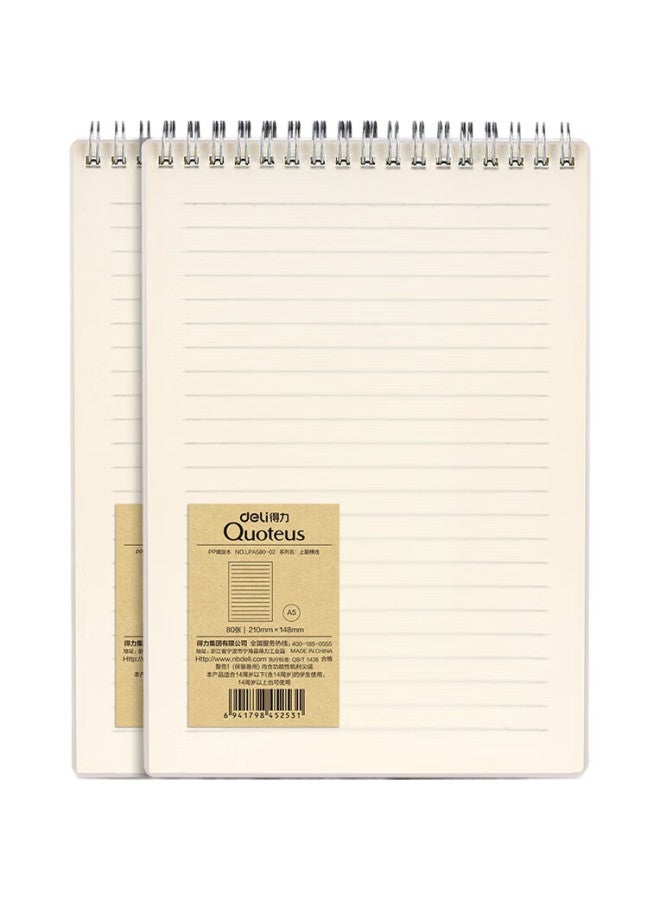 Deli A5 Notebook, Student Exam Error Correction Book, 80 Sheets, 2 Spiral Notebooks, Flip-Top Lined Paper, Lpa580-02 - Image 3