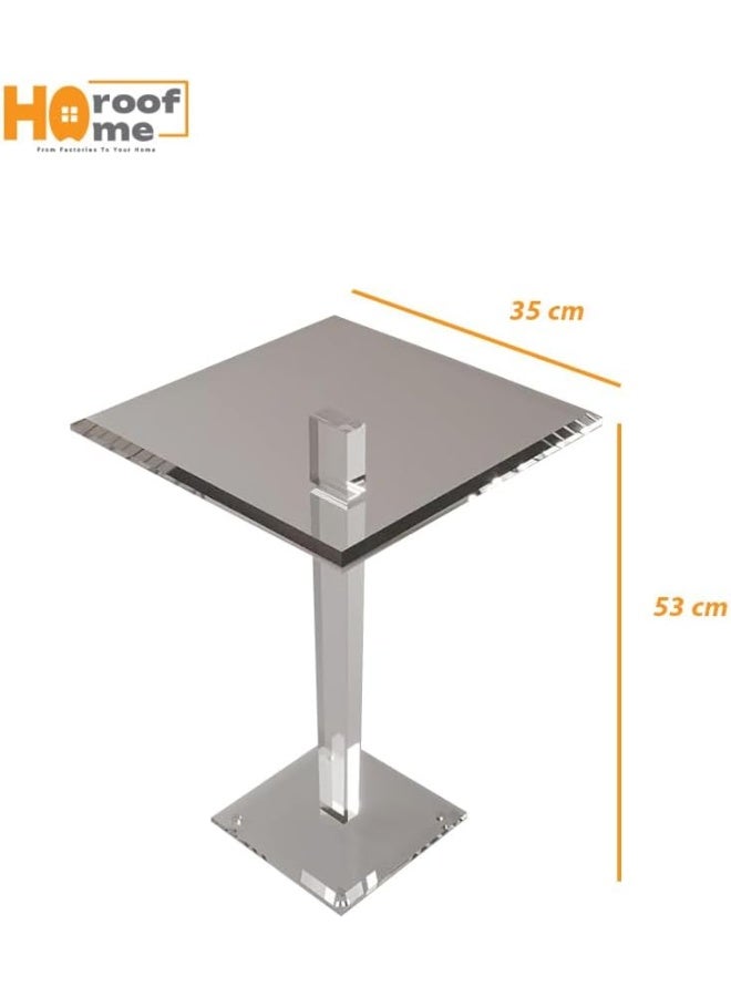 Horoof Home® Square Acrylic Service Tables, unique stylish and modern plexi design for your home or office, 35x35x53 cm, ET005 - Image 3