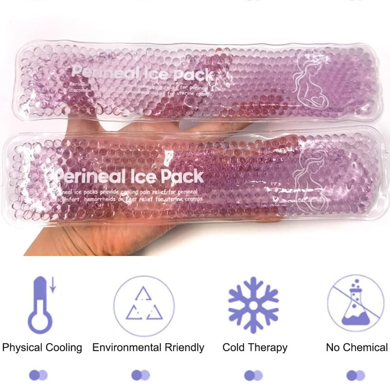 Coldcool Perineal Cold Packs, Reusable Perineal Cooling, Pad Postpartum and Hemorrhoid Pain Relief, Hot & Cold Packs for Women After Pregnancy and Delivery(2 Pcs+3 Washable Sleeves/10X2.4in) - Image 5
