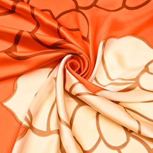 FINIZO Mulberry Silk Feeling Long Scarf for Women Large Shawls for Headscarf and Neck Sunscreen Shawls - Image 5