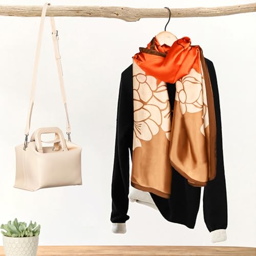 FINIZO Mulberry Silk Feeling Long Scarf for Women Large Shawls for Headscarf and Neck Sunscreen Shawls - Image 3