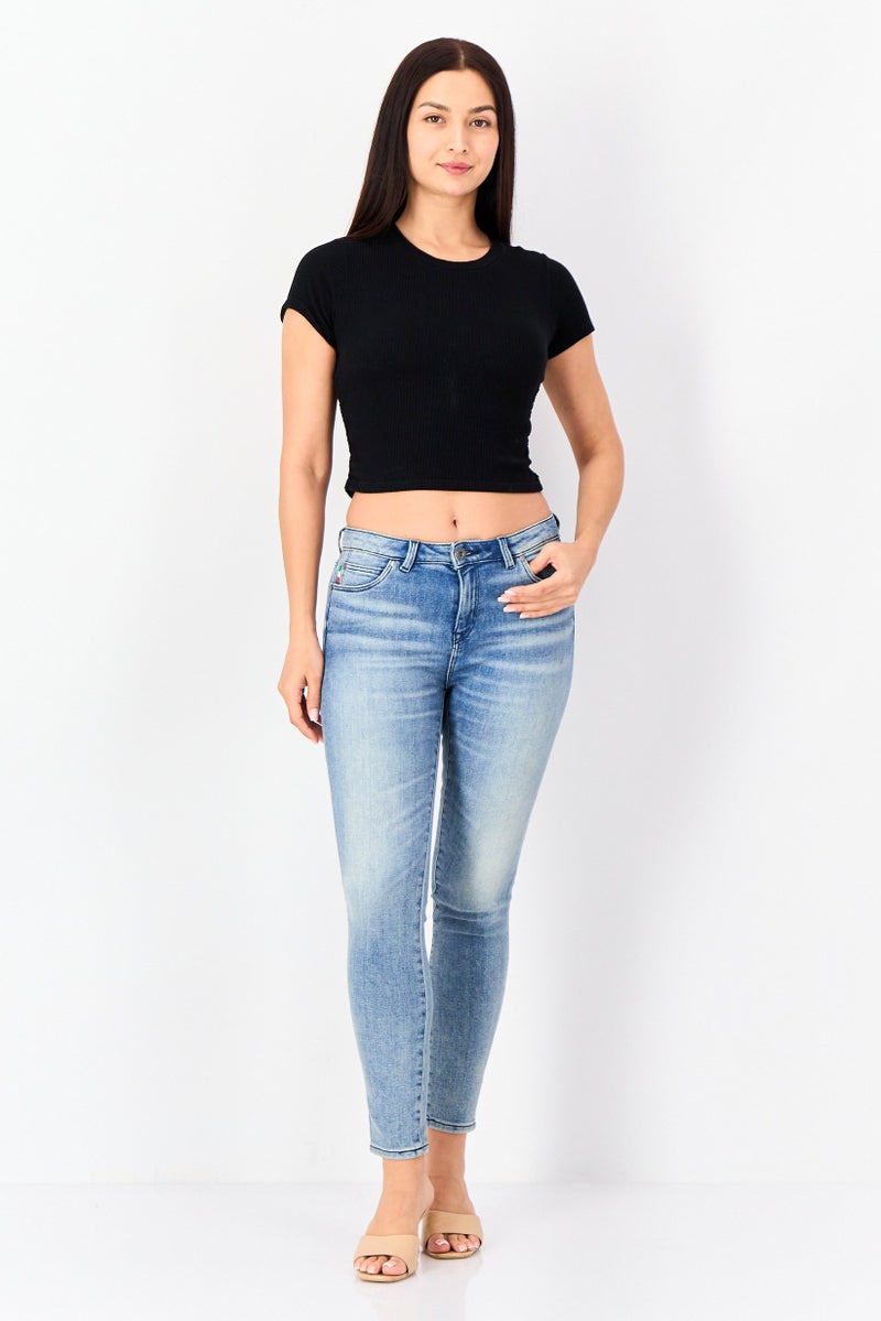 SELECTED Women Regular Fit Washed Stretchable Jeans, Blue - Image 2