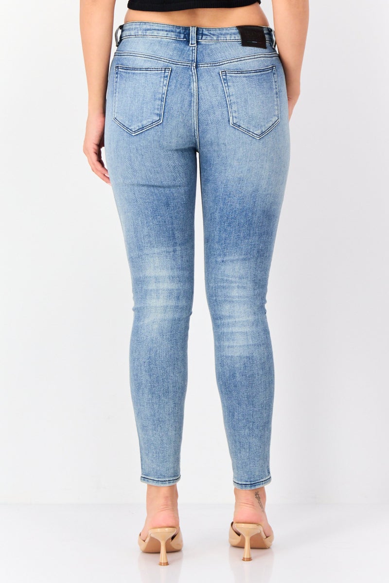 SELECTED Women Regular Fit Washed Stretchable Jeans, Blue - Image 3