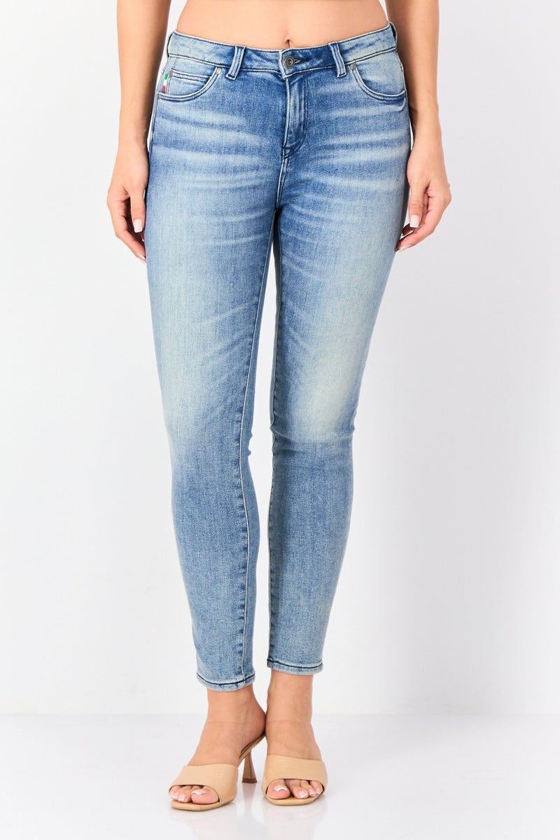 SELECTED Women Regular Fit Washed Stretchable Jeans, Blue - Image 1