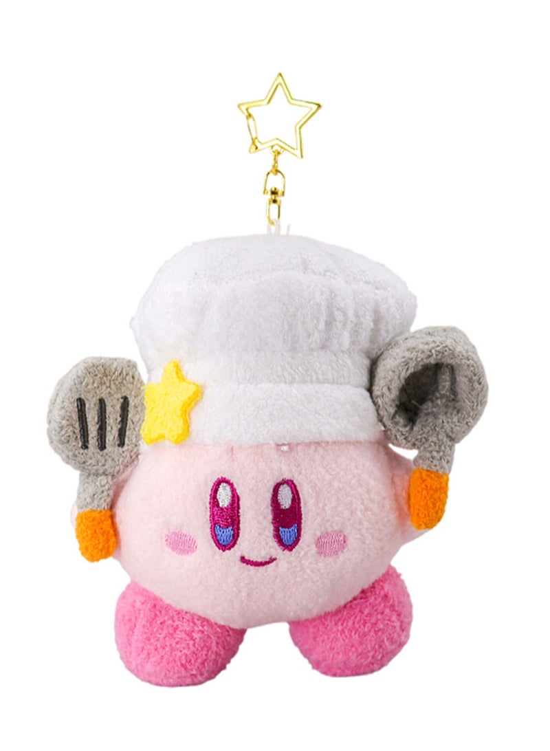 (الشيف كيربي) قلادة كيربي مقاس 12 سم من القطيفة على شكل حقيبة سلسلة مفاتيح - Image 1