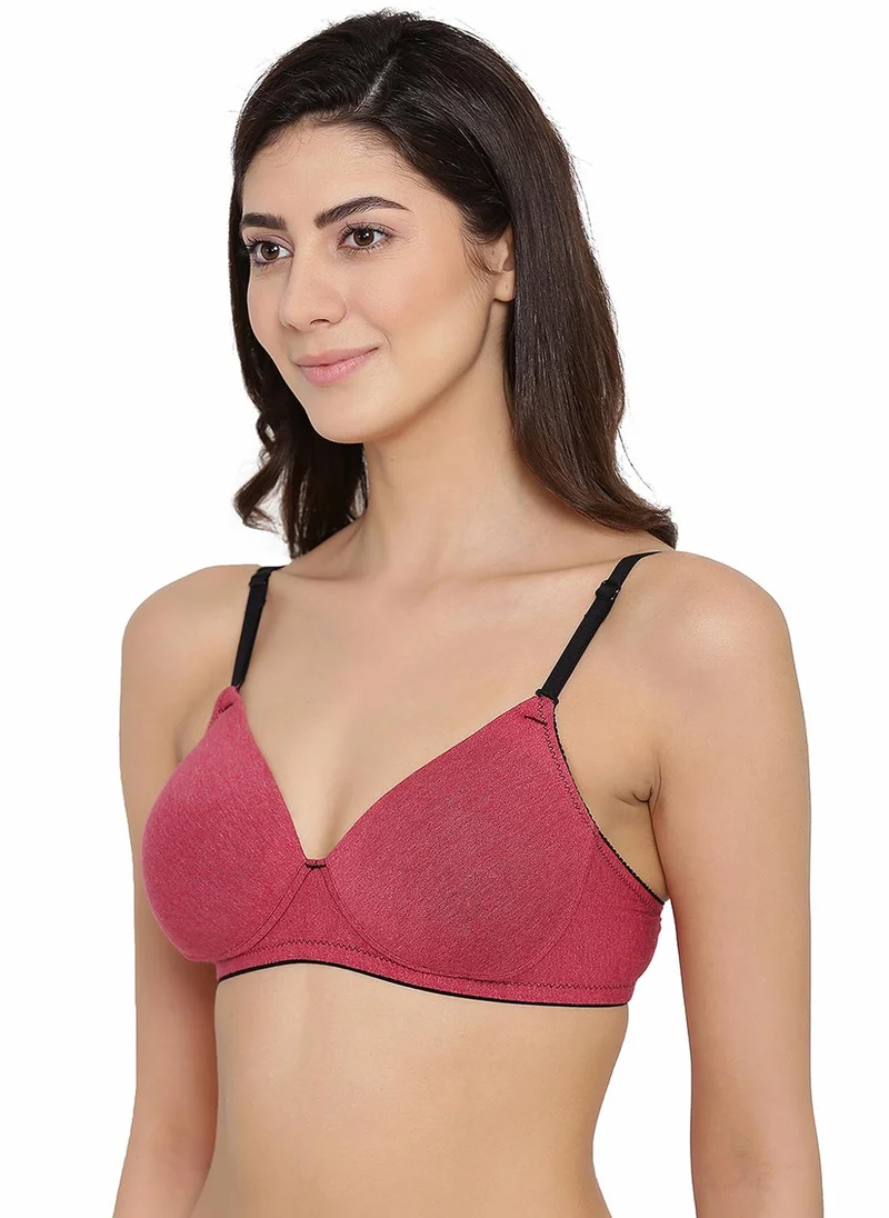 Clovia Pink Clovia Padded Non-Wired Full Coverage Multiway T-Shirt Bra in Dark Pink - Cotton for Women | Best Price UAE