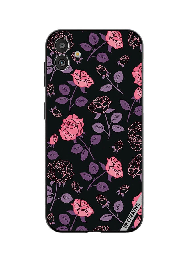 VR CREATIVE Protective Case Cover For Samsung Galaxy M13 5G Pink And Purple Flowers Design Multicolour - Image 1