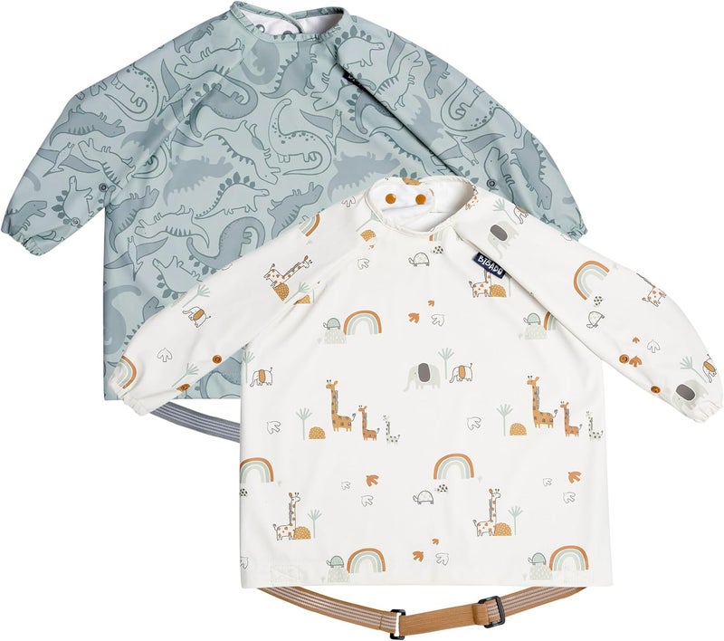 BIBaDO Long Sleeve Baby Bibs - 2 Pack - Image 1