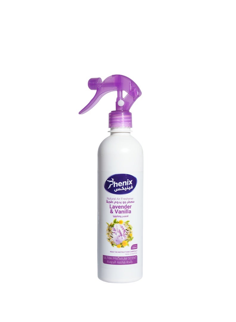 Phenix Lavender& Vanilla Air Freshener, For Air & Fabric, 450ml