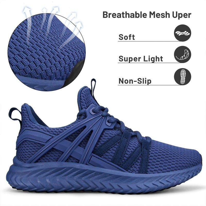 Abboos Womens Athletic Walking Shoes - Mesh Breathable Comfortable Casual Slip on Sneakers Lightweight Gym Sneakers Blue Size 9 - Image 2
