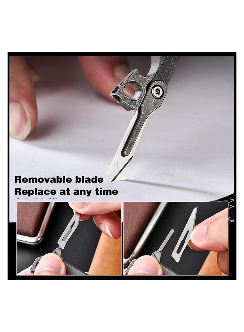 EDC Pry Bar Multitool, Titanium Edc Prybar Tool, Pocket Pry Bar Keychain, Multitool Bottle Opener, Box Cutter Screwdriver Outdoor Camping Utility Knife Emergency Tool  - Image 4