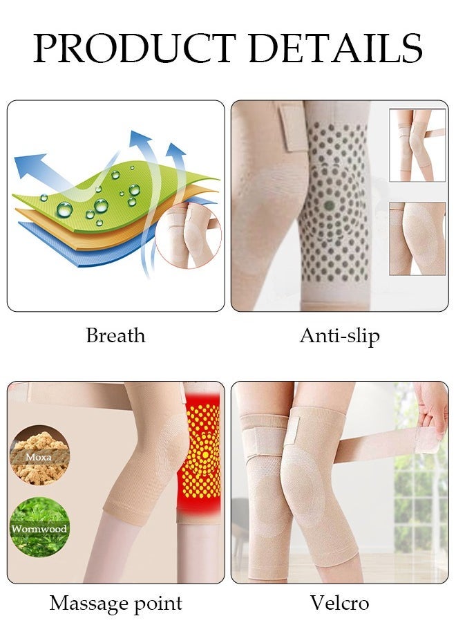 2PCS Self-Heating Knee Pads for Men and Women Mugwort Acupressure Shaping Knee Sleeves Wormwood Self-Heating Knee Pads for Cold Legs Knee Pain Arthritis Pain Relief - Image 3