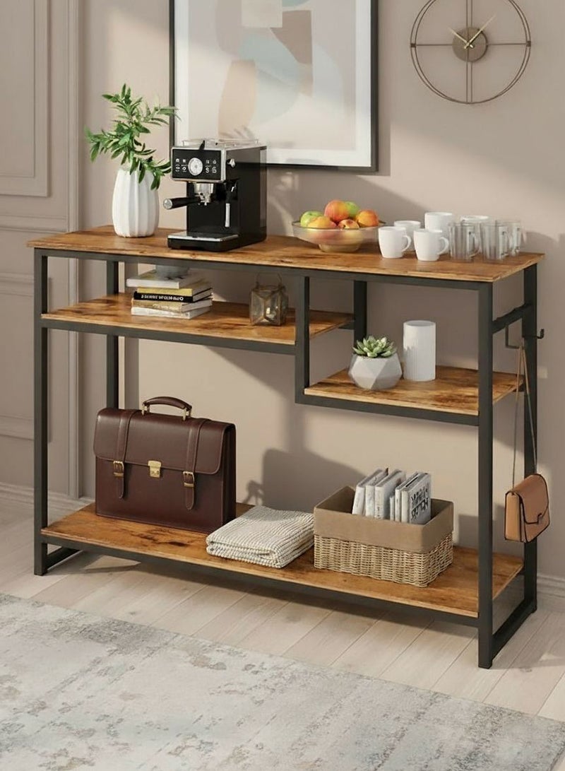 AGD Console Table with 4 Layer Storage Shelves Entryway Side Table for Living Room Office Home 120*30*90cm - Image 1