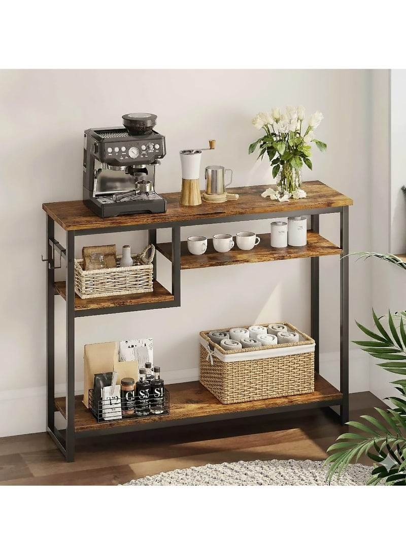 AGD Console Table with 4 Layer Storage Shelves Entryway Side Table for Living Room Office Home 120*30*90cm - Image 2