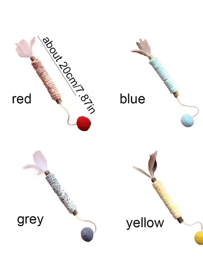 20cm Catnip Toy Bite Rope, Interactive Cat Toy Interactive Cat Chewing Toys, Cat Toys Colorful Cat Catnip Rope Toys,Chew Teeth Cleaning Stress Release Catnip Cotton Rope Toy, 1 Pcs（color random) - Image 2