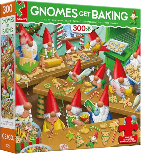 Ceaco Holiday Gnomes Get Baking 300 Piece Jigsaw Puzzle - Image 1