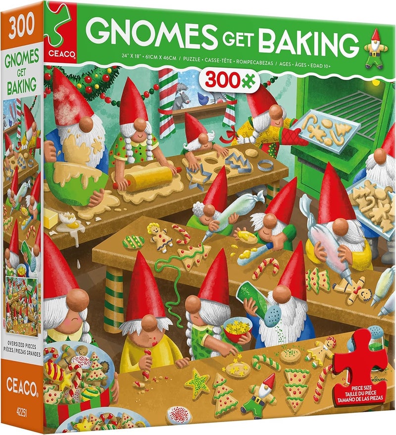 Ceaco Holiday Gnomes Get Baking 300 Piece Jigsaw Puzzle - Image 3