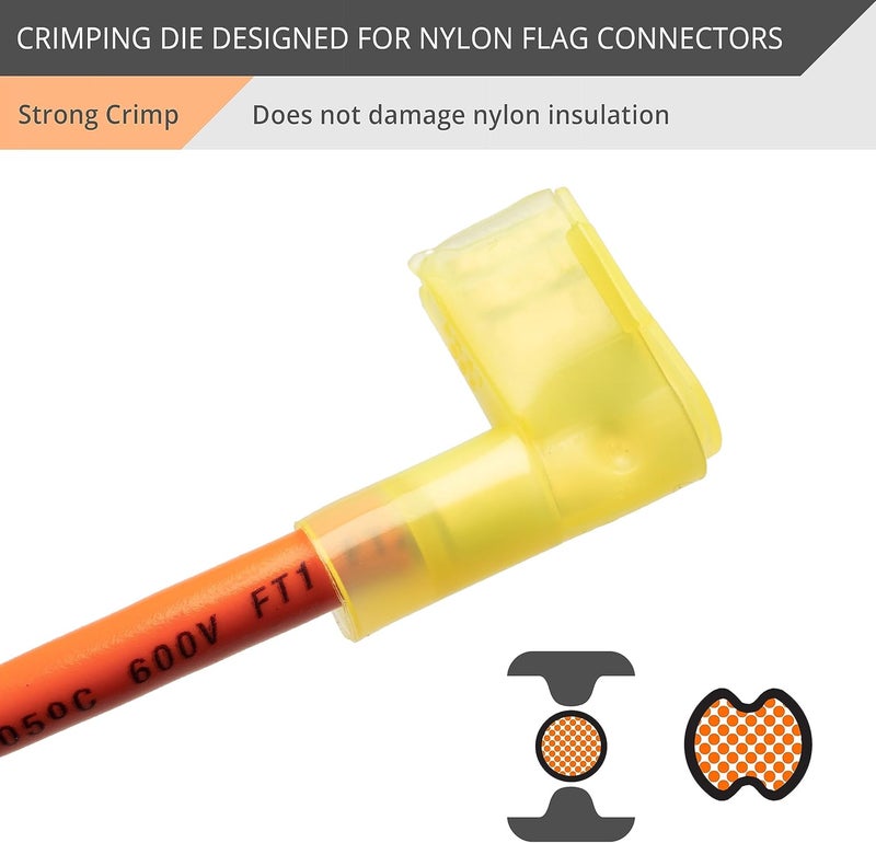 Wirefy ICD-A6 Crimping Die for Insulated Flag Connectors 12-10 AWG – Interchangeable Quick-Change Die for Crimping Tools – Precision Crimp for Electrical Terminals - Image 4